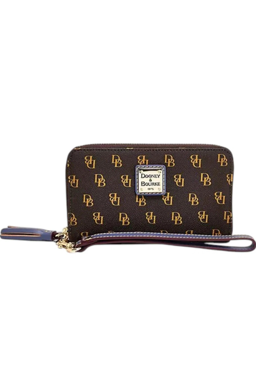 Dooney & Bourke Coated Cotton Gretta Zip Wristlet Brwn T'Moro/Grpt